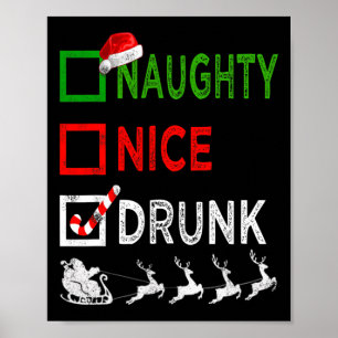 Poster Belo Bebado de Natal Pijamas Papais noeis engraçad