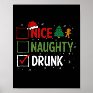 Poster Belo Bebado de Natal Pijamas Papais noeis engraçad