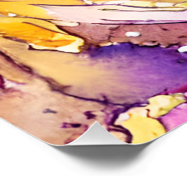 Pôster Belo Boho Rosa e Dourado Padrão Floral