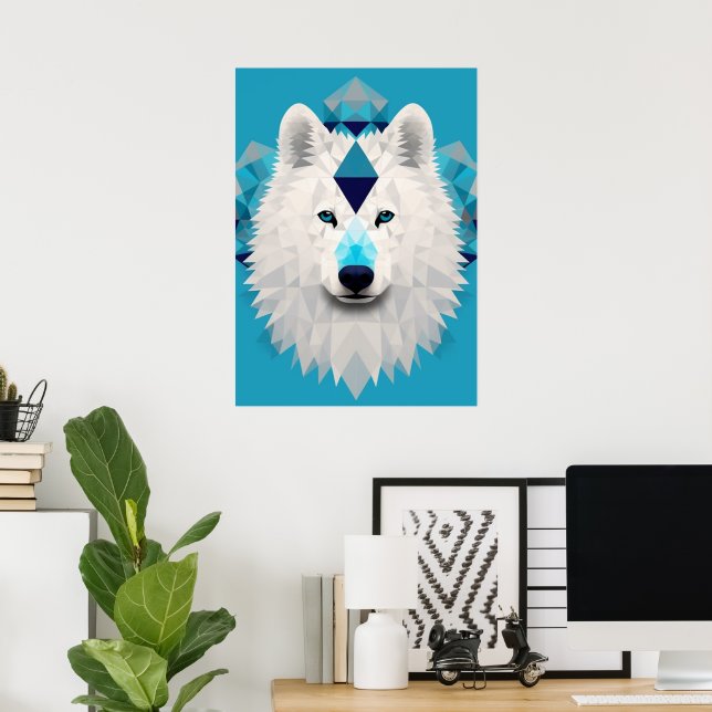 Poster Belo Boho Samoyed Puppy Dog (Escritório em casa)