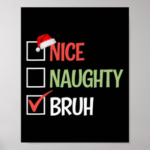 Poster Belo Bruh List Santa Hats Presente Christma