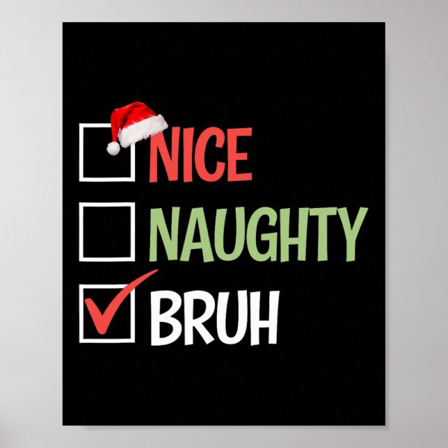 Poster Belo Bruh List Santa Hats Presente Christma (Frente)