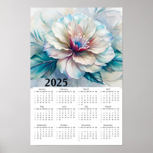 Poster Belo Calendário Floral 2025