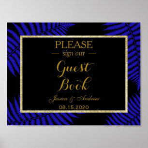 Pôster Belo Casamento de Folha Azul Bracken