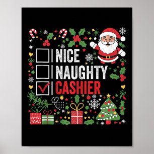Poster Belo Cashier Engraçado Natal Papai Noel T
