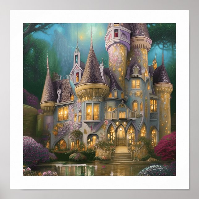 Poster Belo Castelo de Fairytale Whimsical (Frente)