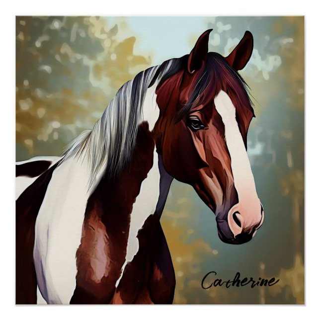 Pôster Belo Cavalo de Pintura (Frente)