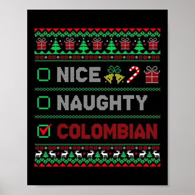 Poster Belo Checklist de Natal colombiano colombiano (Frente)