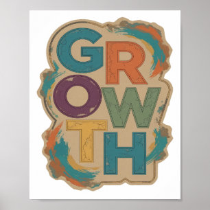 Poster Belo Design Azul CRESCIMENTO Personalizado