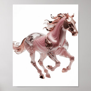 Poster Belo Design de Texto ROSE GOLD VIDRO CAVALO em Pra