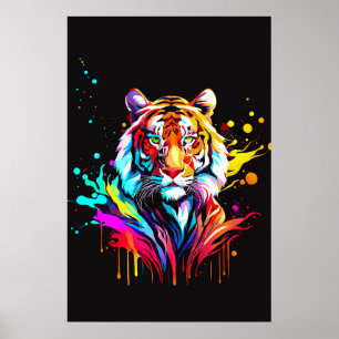 Poster Belo design de tigre Abstrato