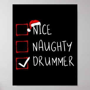 Poster Belo Drummer da Lista de Natal Xmas Drummist