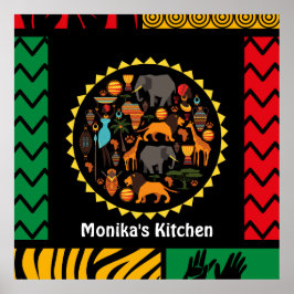 Poster Belo efeito tapeçaria cores vibrantes Editáveis