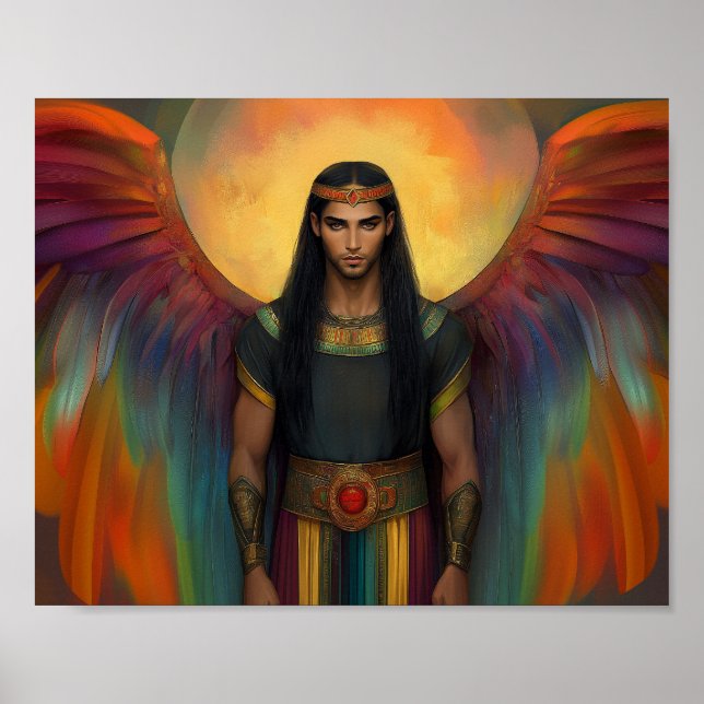 Poster Belo Espírito Celestial Guia Asas de Arco-íris (Frente)