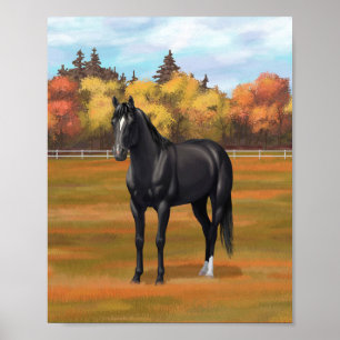 Poster Belo Estalão de Cavalo do Quarto Negro