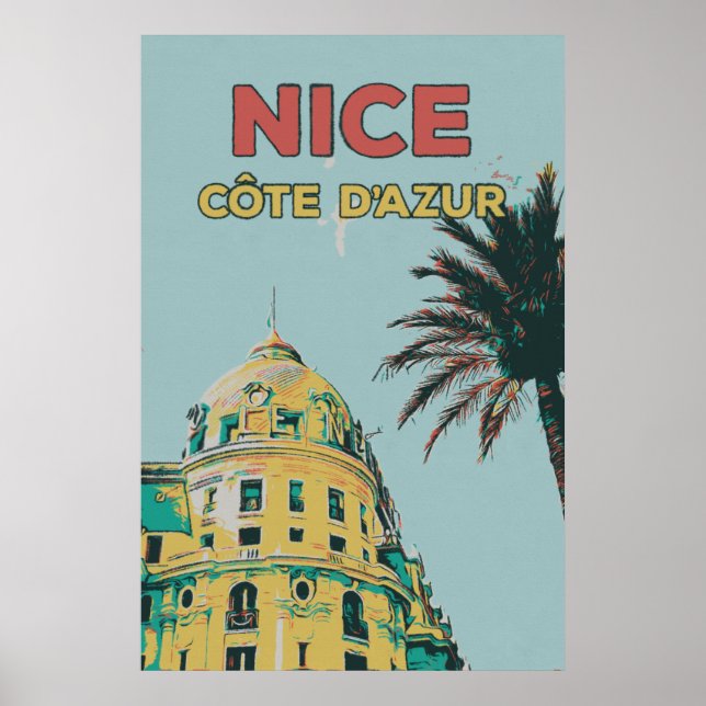 Poster Belo exemplo de Côte d'Azur Negresco França (Frente)