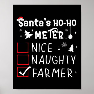 Poster Belo Farmador de Natal Lista Santa Claus Longe