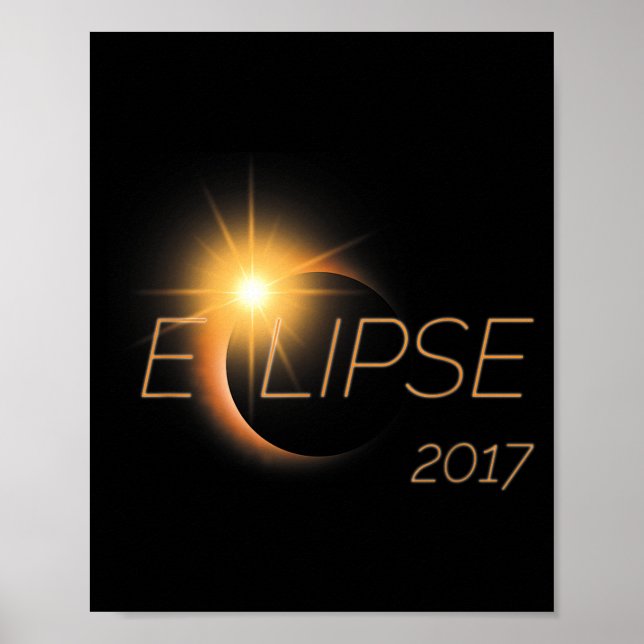 Poster Belo Gráfico do Eclipse Solar de 2017  (Frente)