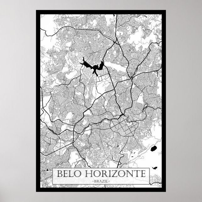 Poster Belo Horizonte Brazil Map (Frente)