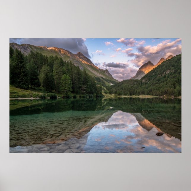 Poster Belo Lago Palpuogna | Alpes suíços (Frente)