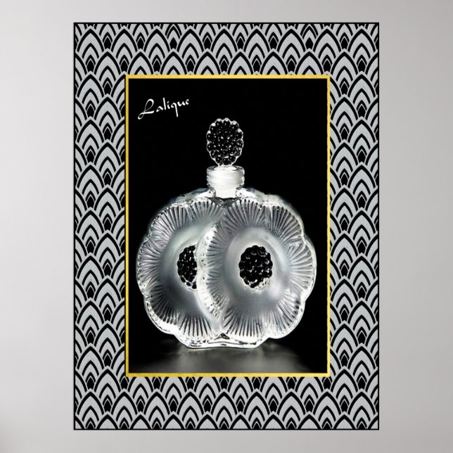 Poster Belo Lalique vintage Garrafa Perfume (Frente)