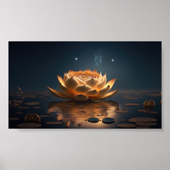 Poster Belo Lotus, Lago, Zen Dark (Frente)