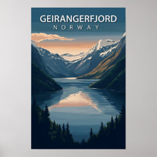 Poster Belo lugar Geirangerfjord Norway Viagem