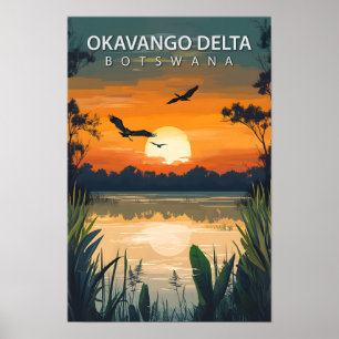 Poster Belo lugar Okavango Delta Botswana Viagem
