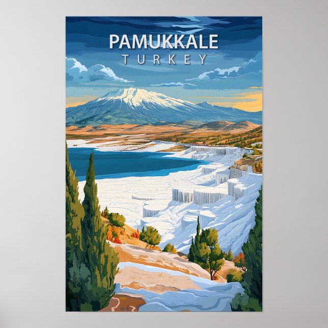 Poster Belo lugar Pamukkale Turquia Art Viagem (Frente)