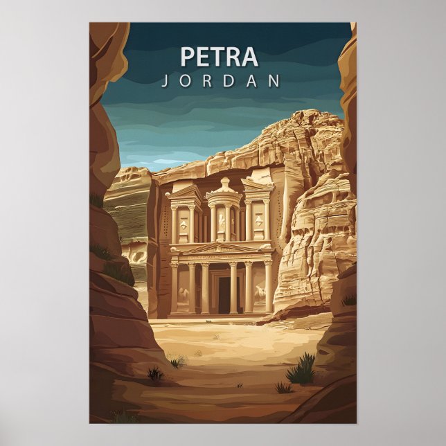 Poster Belo Lugar Petra Jordan Art Viagem (Frente)