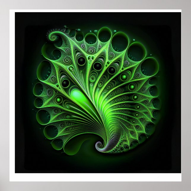 Poster Belo Mandelbrot Verde (Frente)