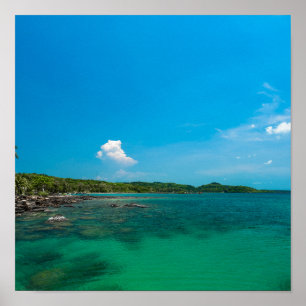 Poster Belo mar azul na ilha de Koh Kood, Tailândia