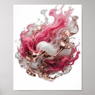 Poster Belo Motivo Artístico de ARTE ABSTRATA Prata