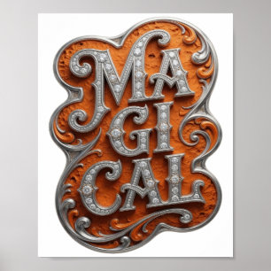 Poster Belo Motivo Artístico Mágico de Prata
