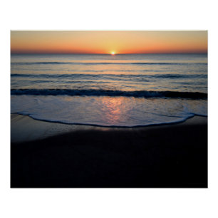 Pôster Belo nascer do sol sobre o oceano