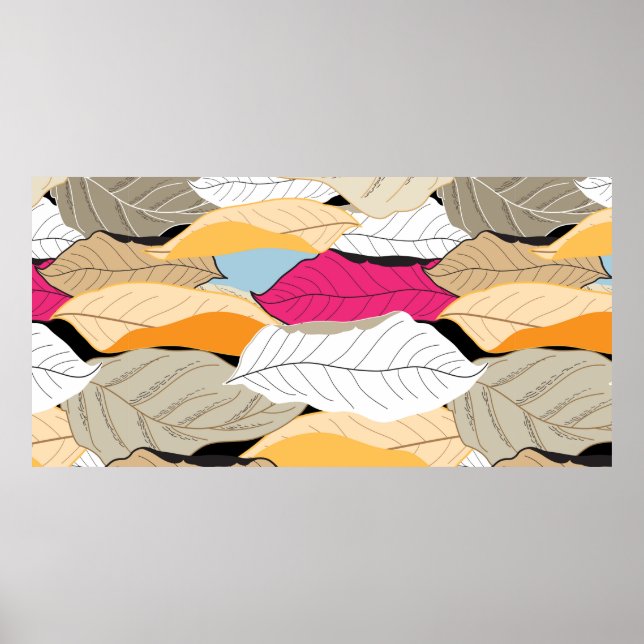 Poster belo padrão de outono sem descontinuidades de lice (Frente)