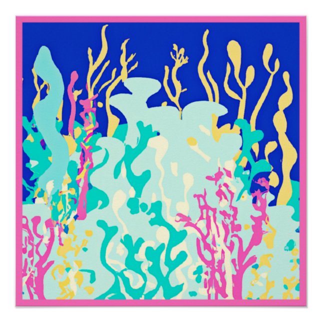 Pôster Belo Padrões de Oceano Design. Comprar Agora (Frente)