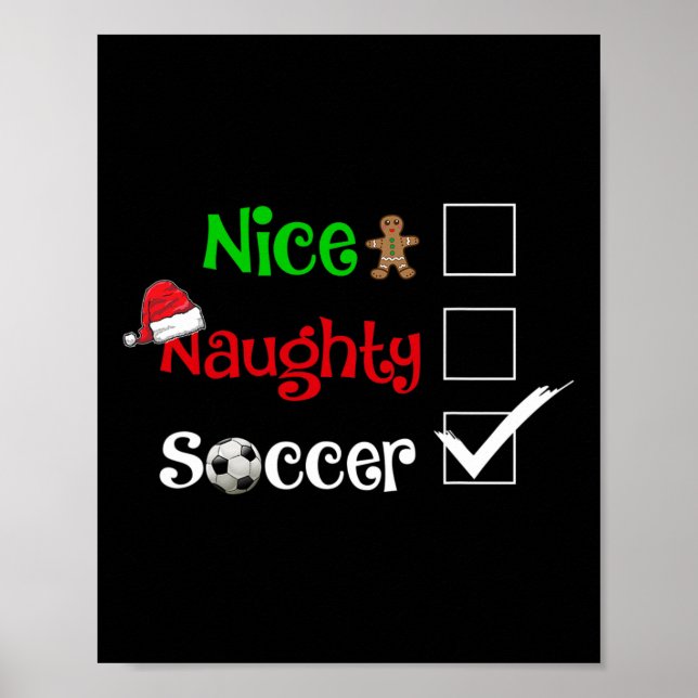 Poster Belo Papai noel de futebol malvado Pyjam de Natal (Frente)