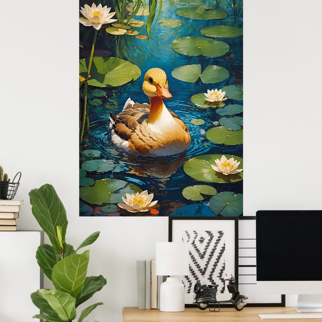 Poster Belo Pato No Pond (Escritório em casa)