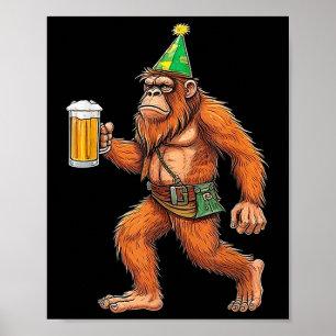 Poster Belo Pé-Grande Alemão Cerveja Lederhose Funny _1