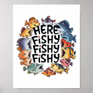 Poster Belo peixe, Engraçado, Sobrevoado, Crianças Bebê B