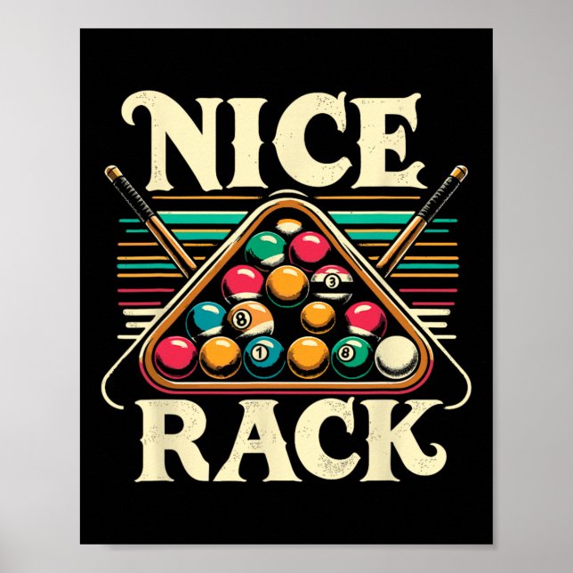 Poster Belo Piscina Billiard Player Billiard Cue Esporte (Frente)
