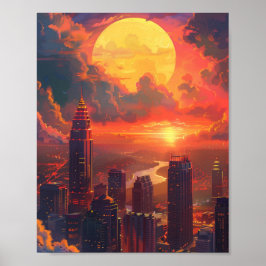 Poster Belo pôr do sol em Atlanta Georgia EUA