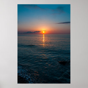 Poster Belo pôr do sol no mar. Batumi Georgia