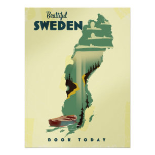Pôster Belo poster de viagens Suecia