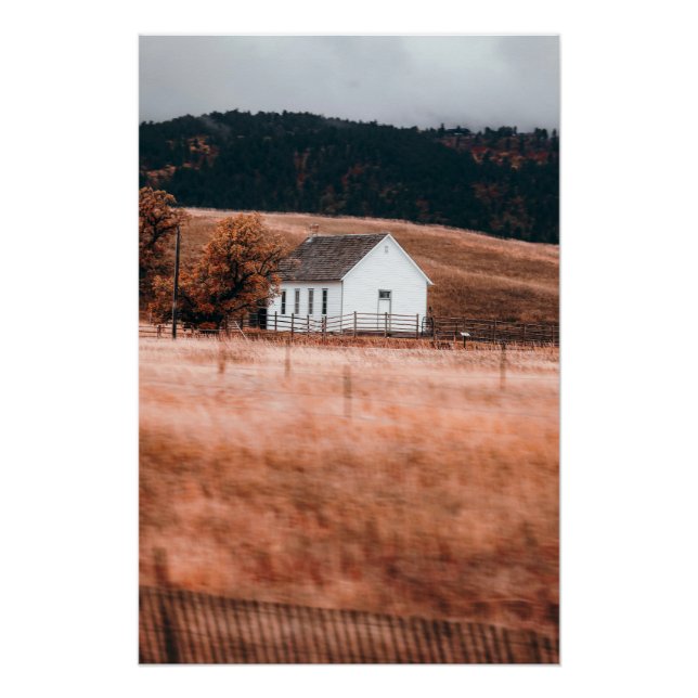 Pôster Belo Prédio Branco Em Ouro (Frente)