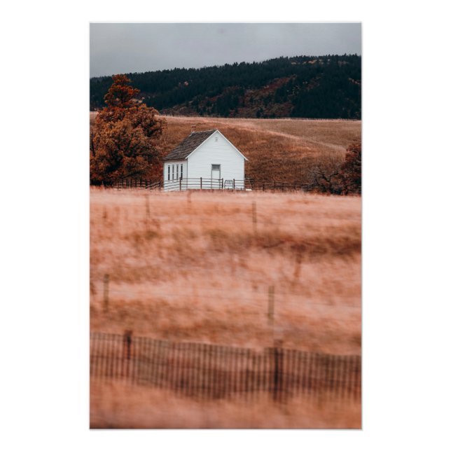 Pôster Belo Prédio Branco Em Ouro (Frente)