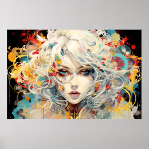 Poster Belo retrato de mulher entrelaçando