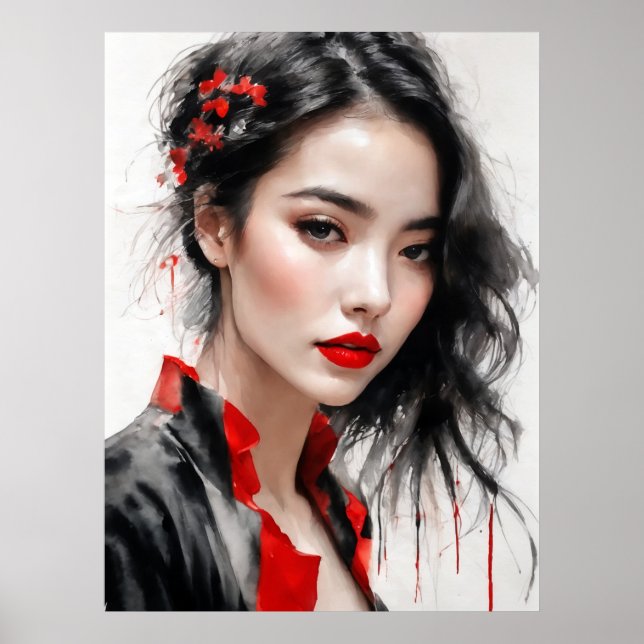 Poster Belo Retrato de Tinta Dama (Frente)