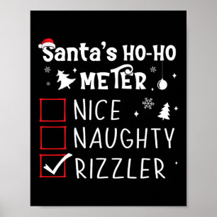 Poster Belo Rizzler Lista de Natal Xmas Rizz Sant